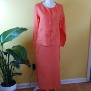 DANNY ROBERTS Women Orange Skirt Set Size S